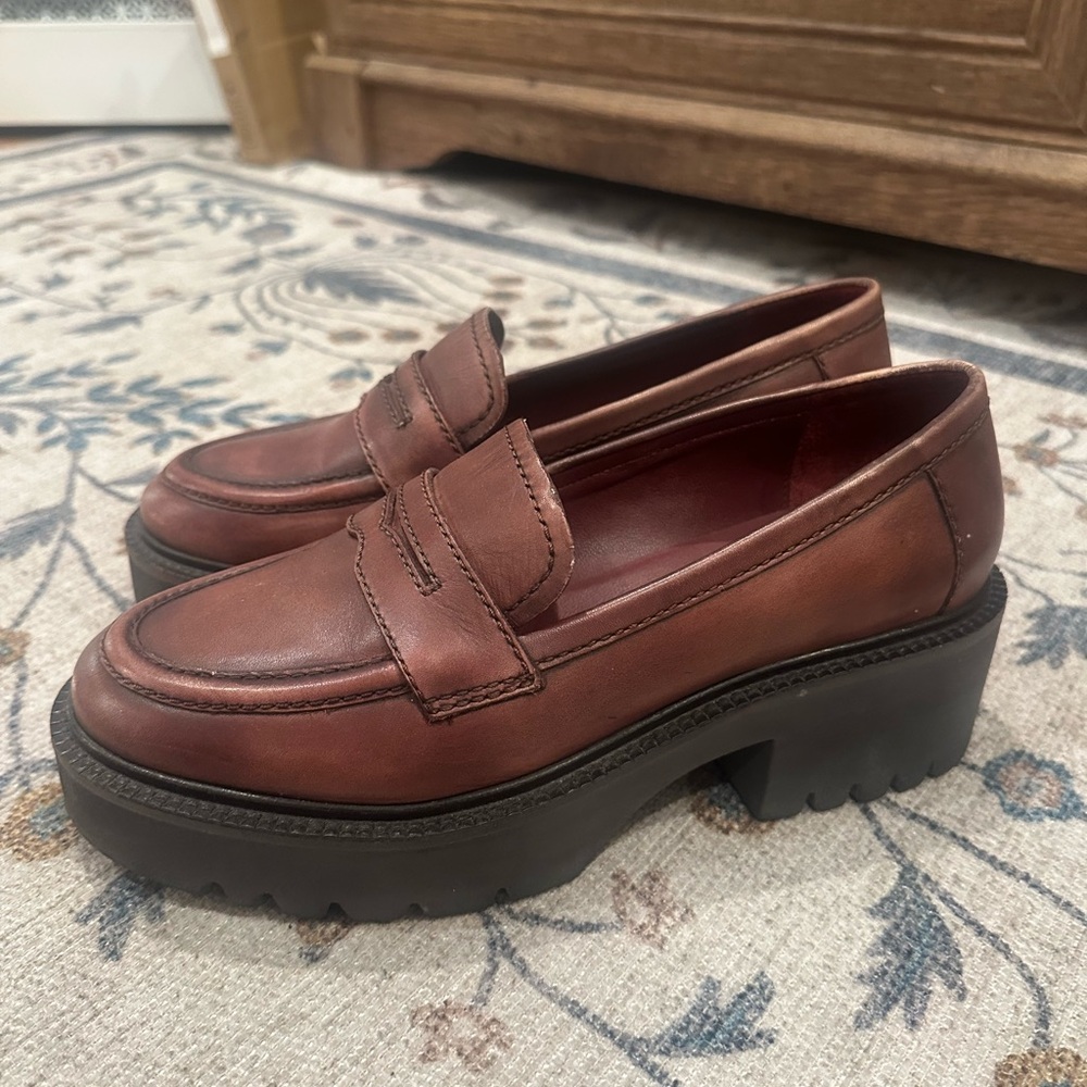 Free People Chunky Brown Loafers